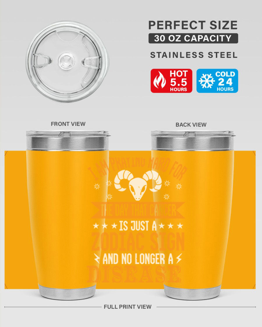 Cancer 174# Zodiac Tumbler in stainless steel with a unique zodiac design, perfect for hot and cold beverages.