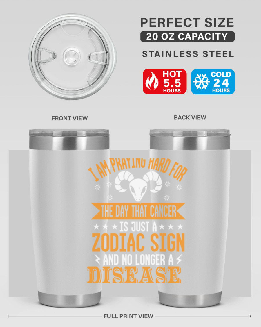 Cancer 174# Zodiac Tumbler in stainless steel with a unique zodiac design, perfect for hot and cold beverages.