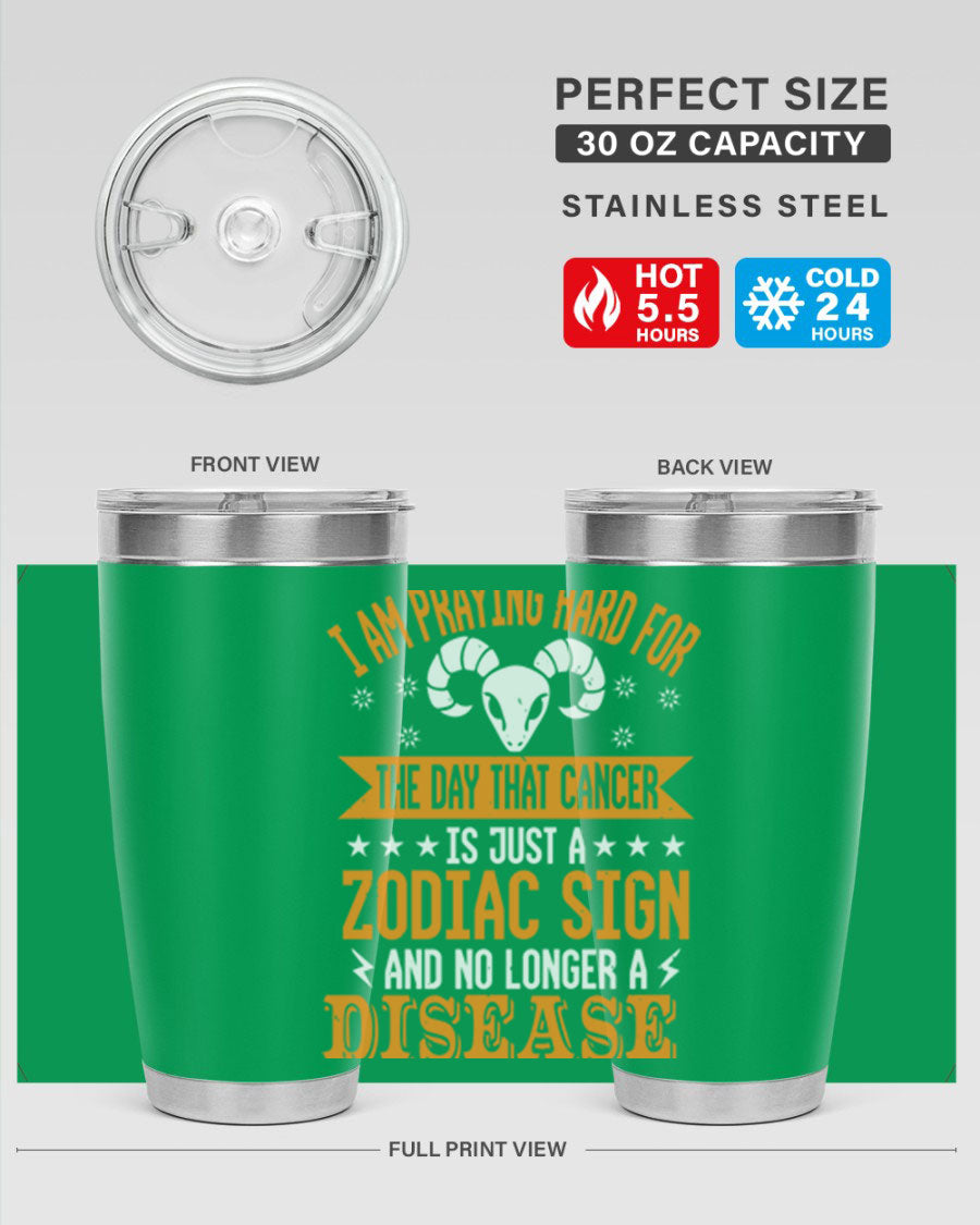 Cancer 174# Zodiac Tumbler in stainless steel with a unique zodiac design, perfect for hot and cold beverages.
