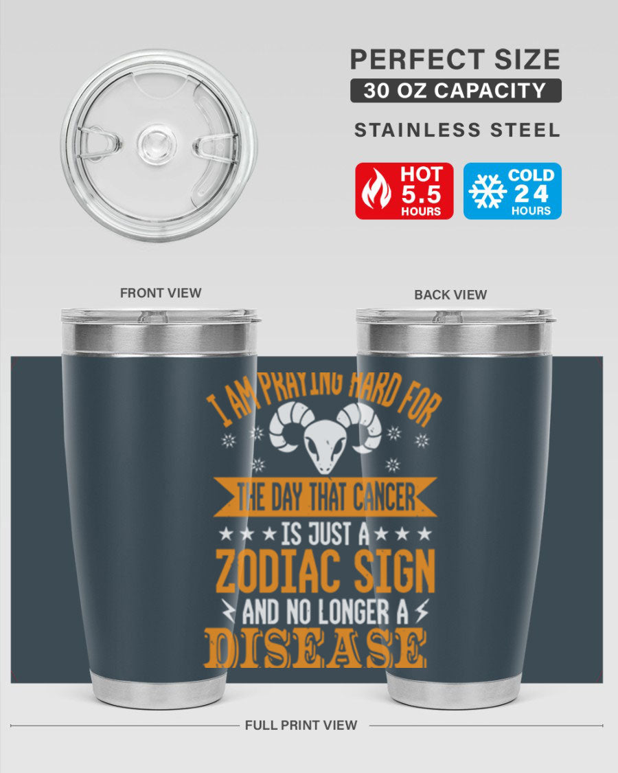 Cancer 174# Zodiac Tumbler in stainless steel with a unique zodiac design, perfect for hot and cold beverages.