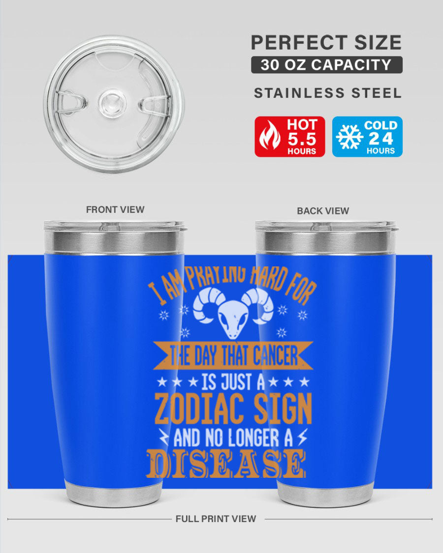 Cancer 174# Zodiac Tumbler in stainless steel with a unique zodiac design, perfect for hot and cold beverages.