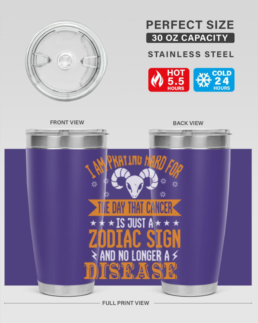 Cancer 174# Zodiac Tumbler in stainless steel with a unique zodiac design, perfect for hot and cold beverages.