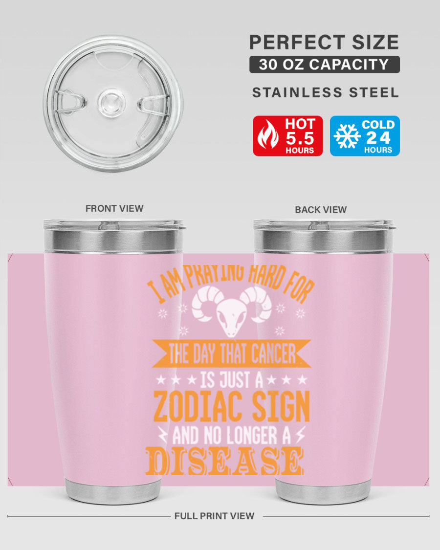 Cancer 174# Zodiac Tumbler in stainless steel with a unique zodiac design, perfect for hot and cold beverages.