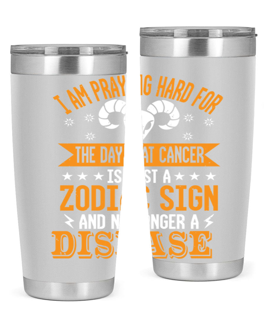 Cancer 174# Zodiac Tumbler in stainless steel with a unique zodiac design, perfect for hot and cold beverages.