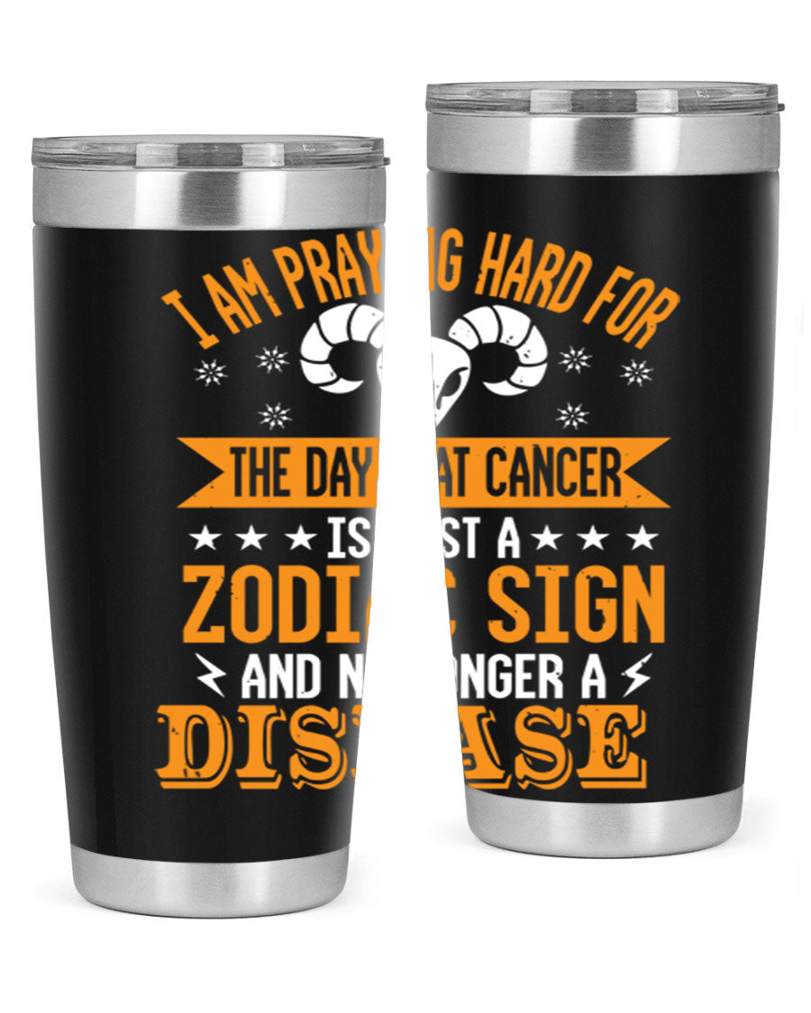 Cancer 174# Zodiac Tumbler in stainless steel with a unique zodiac design, perfect for hot and cold beverages.