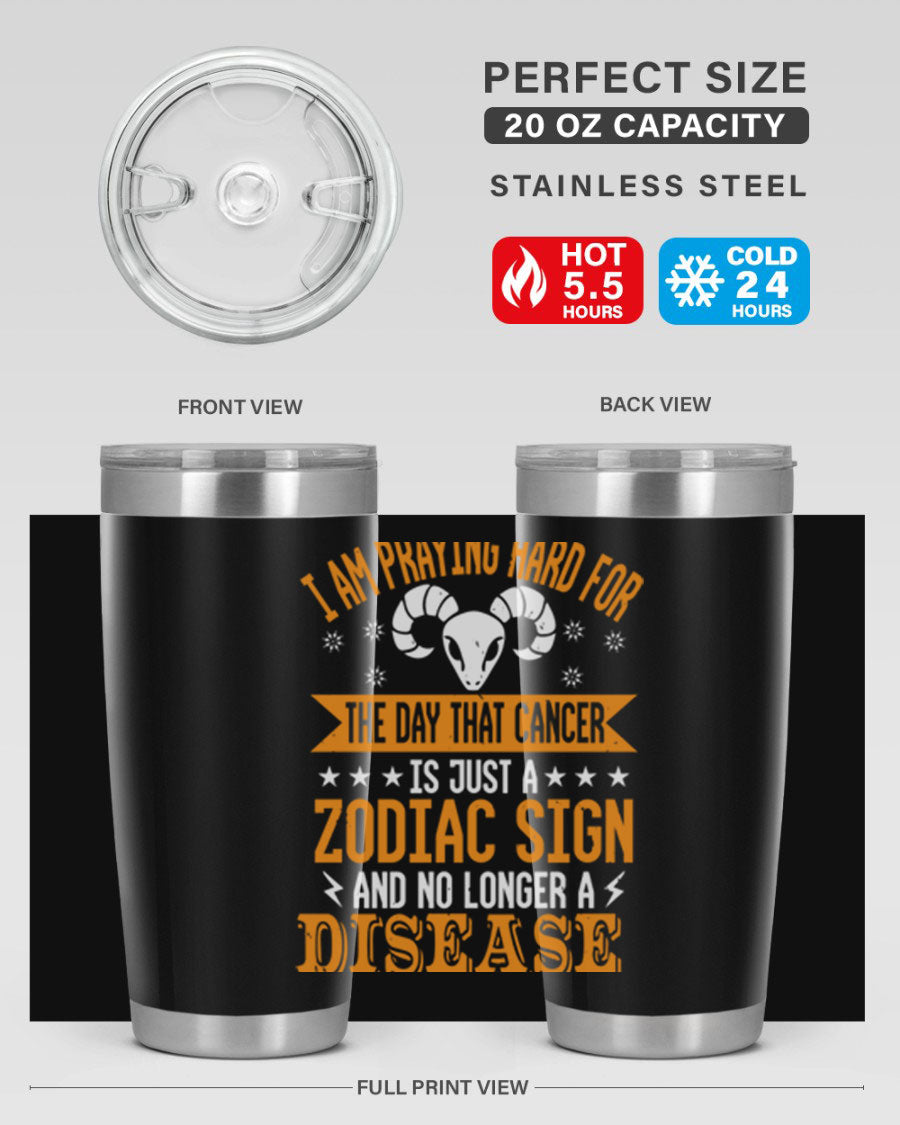 Cancer 174# Zodiac Tumbler in stainless steel with a unique zodiac design, perfect for hot and cold beverages.