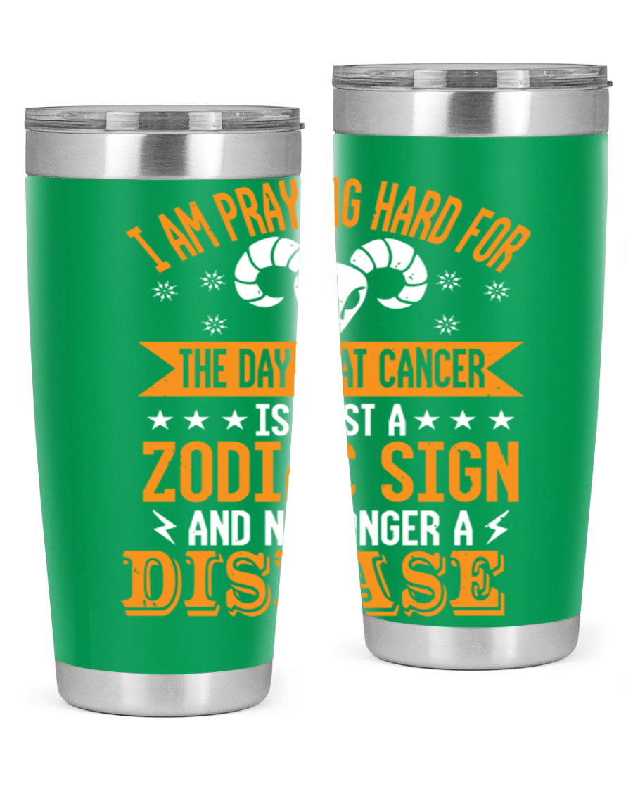 Cancer 174# Zodiac Tumbler in stainless steel with a unique zodiac design, perfect for hot and cold beverages.