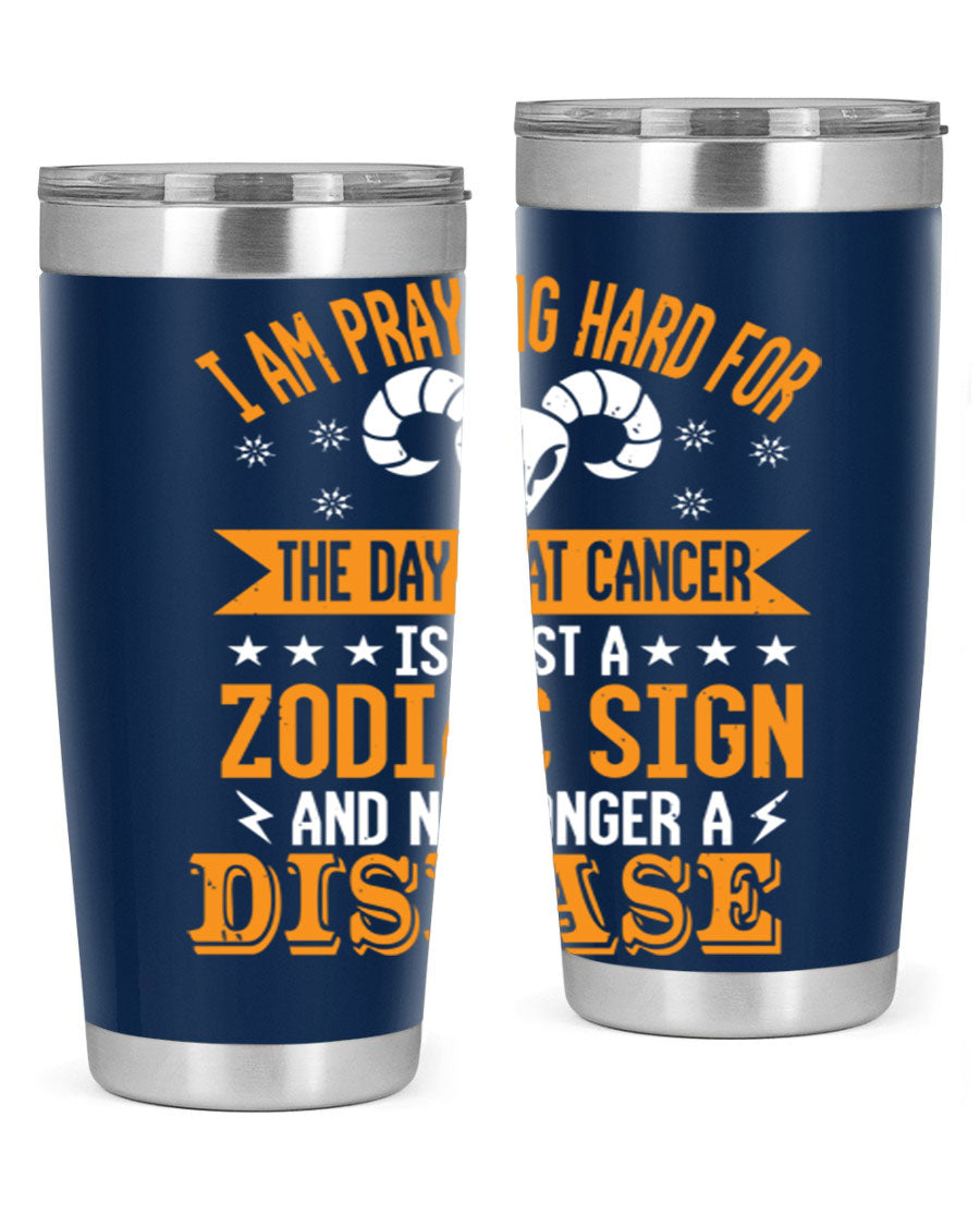 Cancer 174# Zodiac Tumbler in stainless steel with a unique zodiac design, perfect for hot and cold beverages.