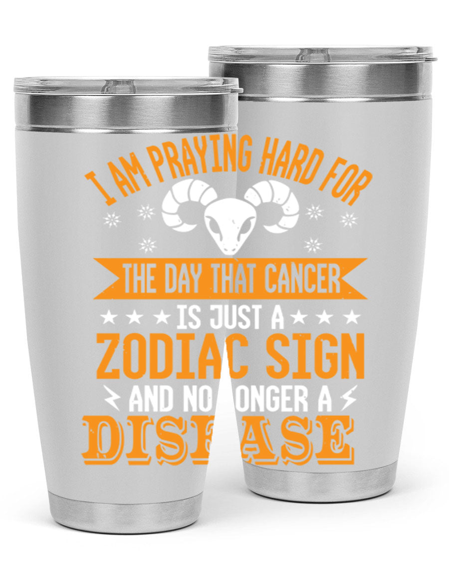 Cancer 174# Zodiac Tumbler in stainless steel with a unique zodiac design, perfect for hot and cold beverages.