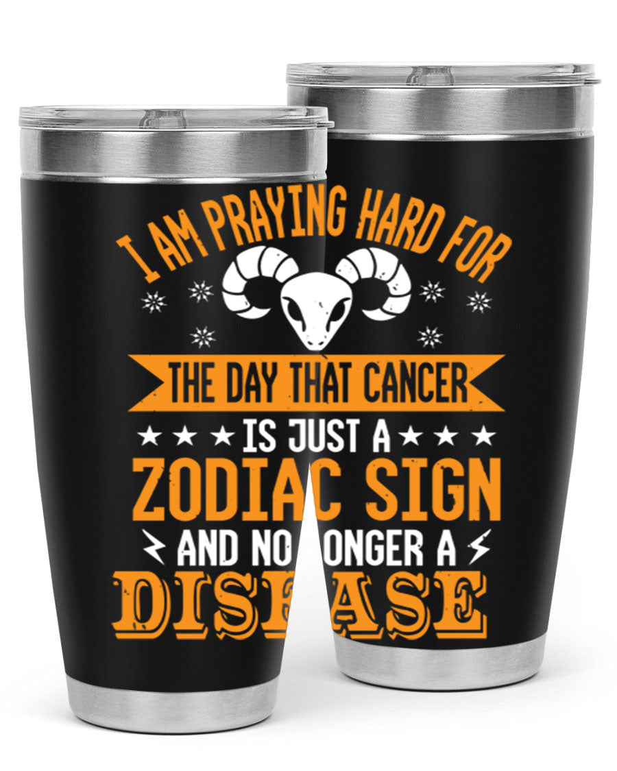 Cancer 174# Zodiac Tumbler in stainless steel with a unique zodiac design, perfect for hot and cold beverages.