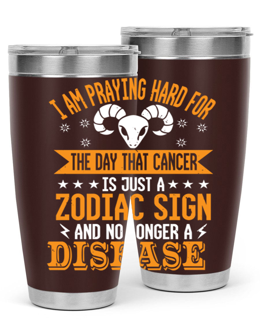 Cancer 174# Zodiac Tumbler in stainless steel with a unique zodiac design, perfect for hot and cold beverages.