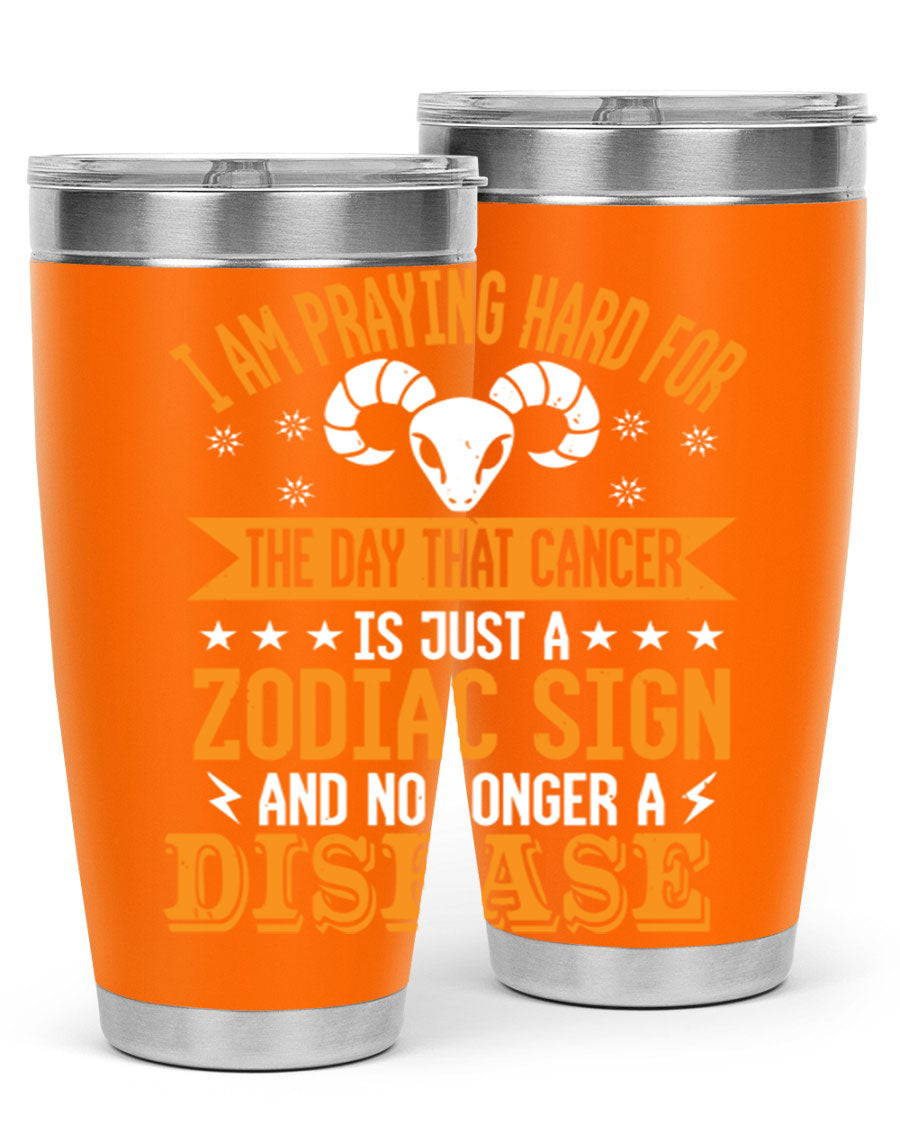 Cancer 174# Zodiac Tumbler in stainless steel with a unique zodiac design, perfect for hot and cold beverages.