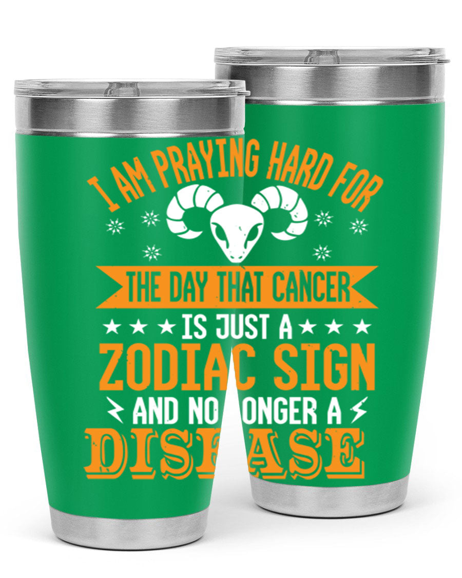 Cancer 174# Zodiac Tumbler in stainless steel with a unique zodiac design, perfect for hot and cold beverages.