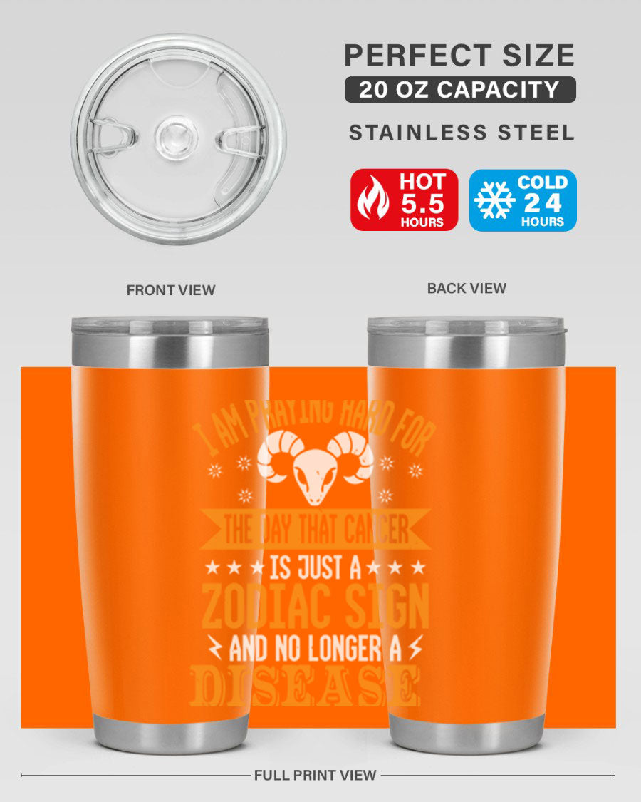 Cancer 174# Zodiac Tumbler in stainless steel with a unique zodiac design, perfect for hot and cold beverages.