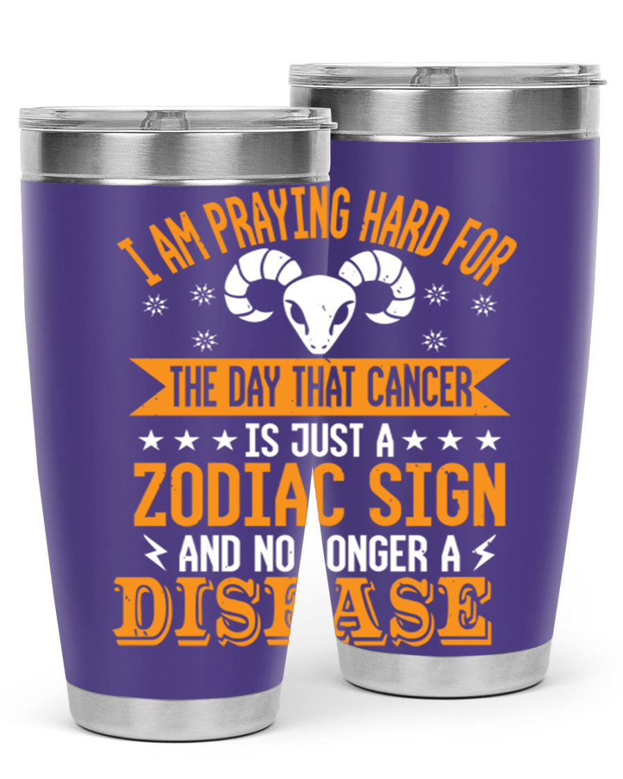 Cancer 174# Zodiac Tumbler in stainless steel with a unique zodiac design, perfect for hot and cold beverages.