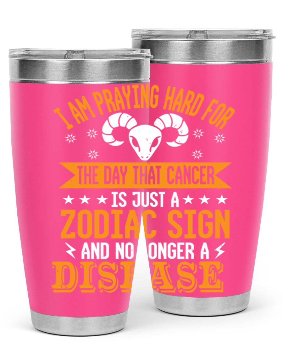 Cancer 174# Zodiac Tumbler in stainless steel with a unique zodiac design, perfect for hot and cold beverages.