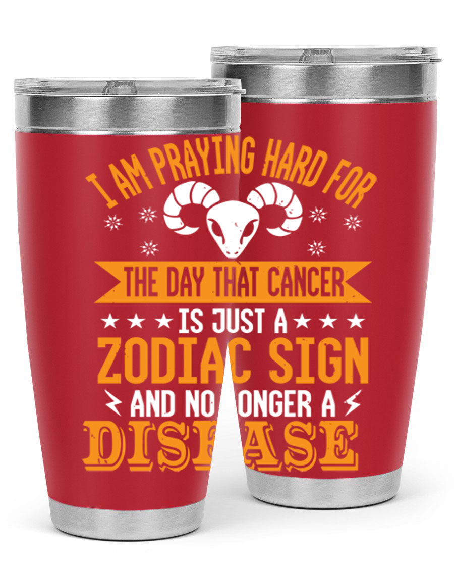 Cancer 174# Zodiac Tumbler in stainless steel with a unique zodiac design, perfect for hot and cold beverages.