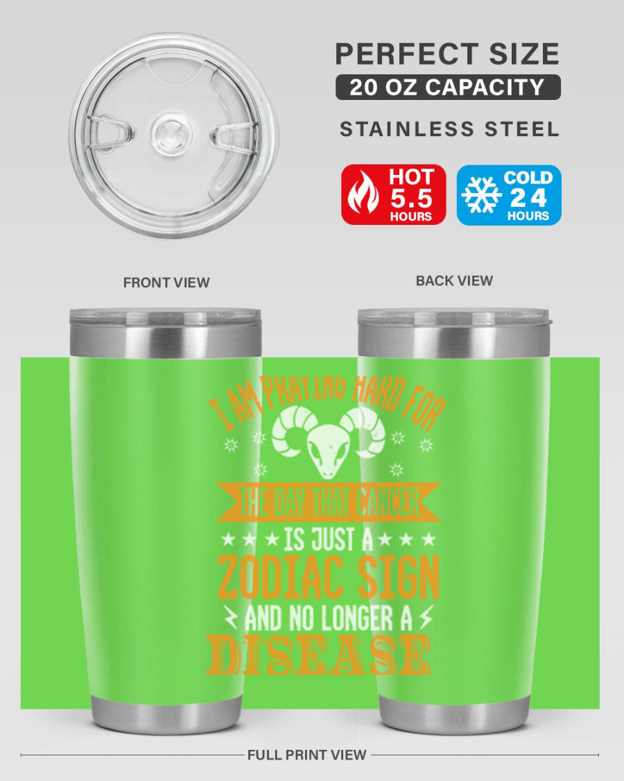 Cancer 174# Zodiac Tumbler in stainless steel with a unique zodiac design, perfect for hot and cold beverages.