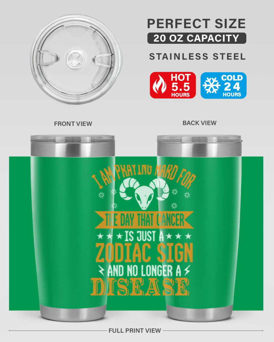 Cancer 174# Zodiac Tumbler in stainless steel with a unique zodiac design, perfect for hot and cold beverages.