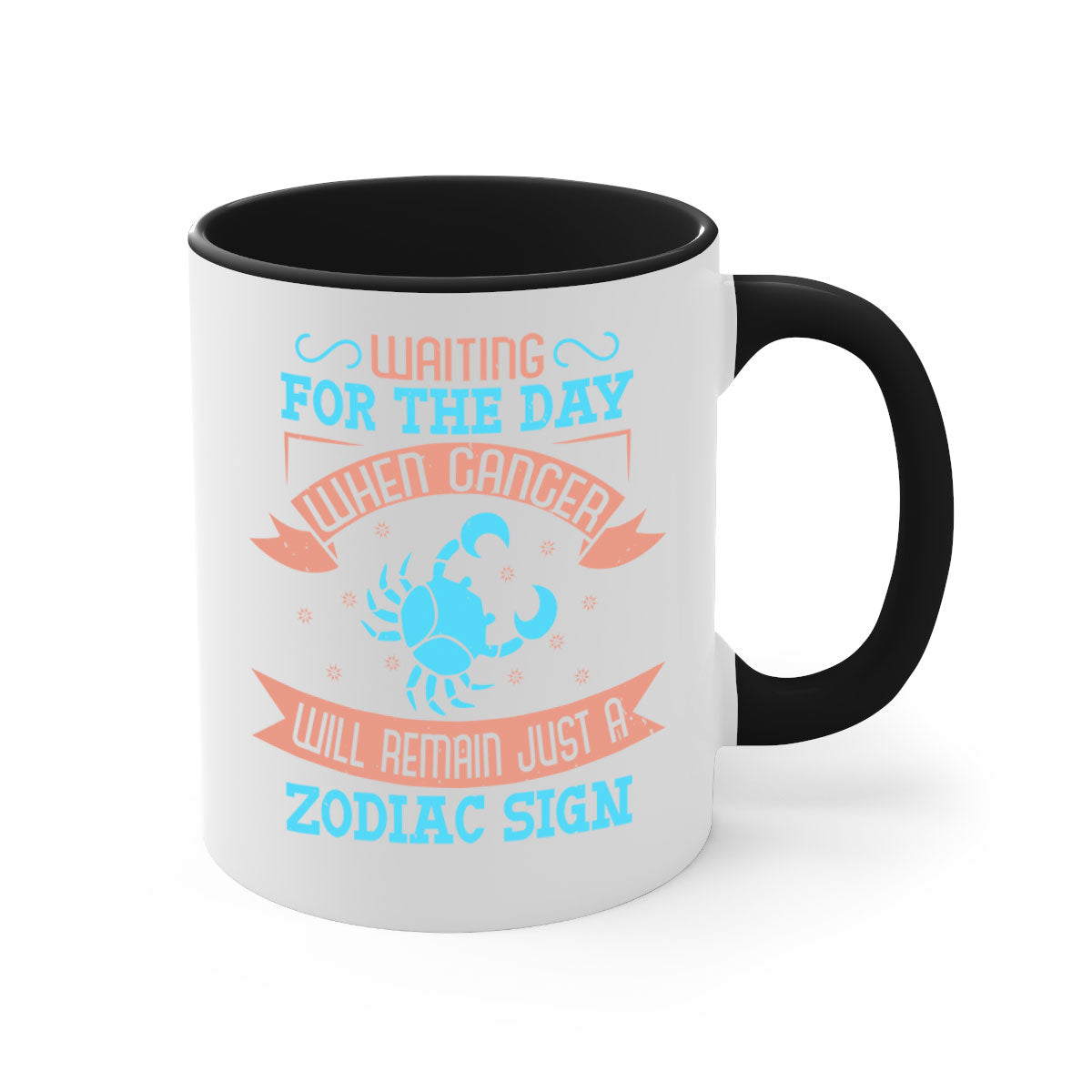 Cancer 178# Zodiac Mug with colorful handle and glossy finish, available in multiple colors and sizes.