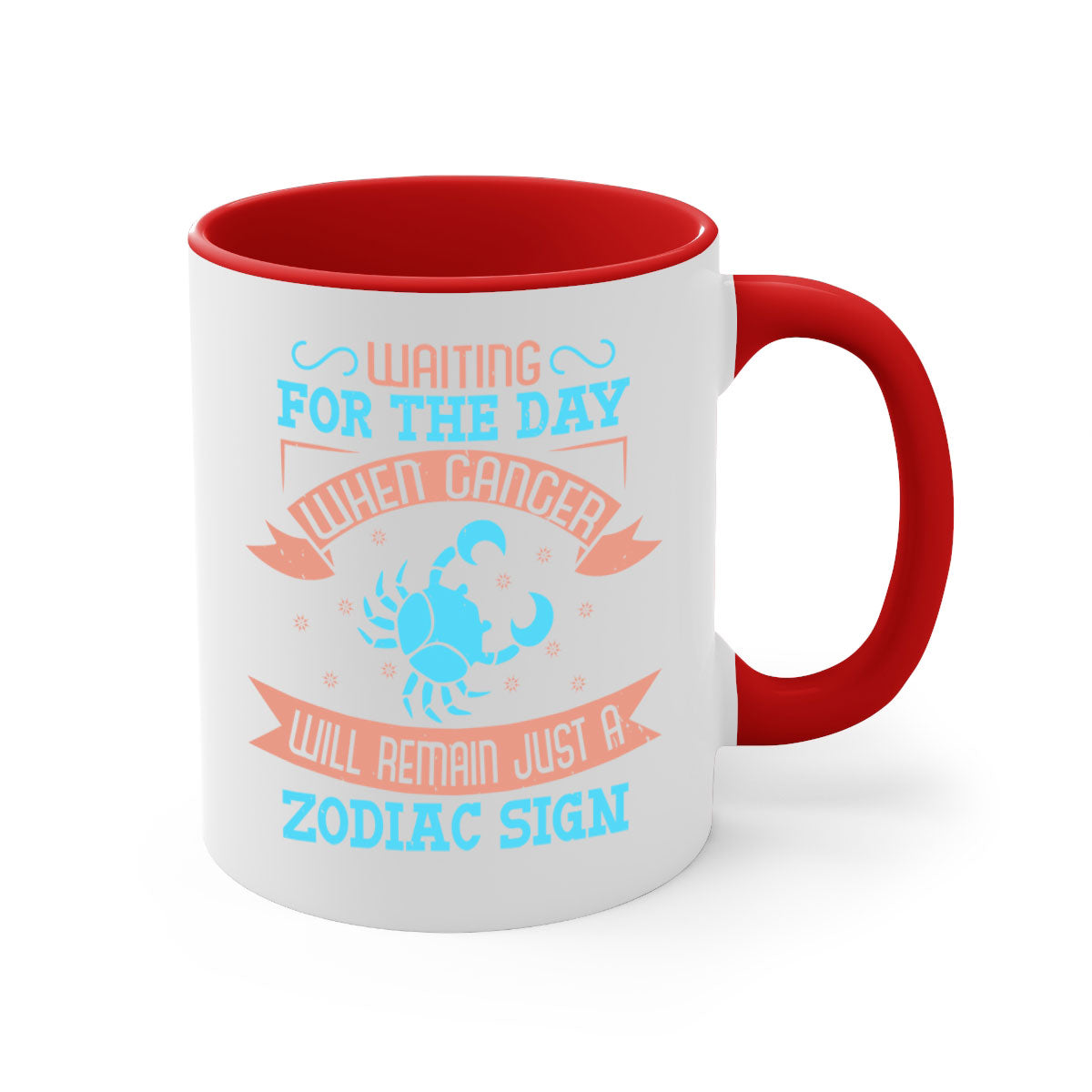 Cancer 178# Zodiac Mug with colorful handle and glossy finish, available in multiple colors and sizes.
