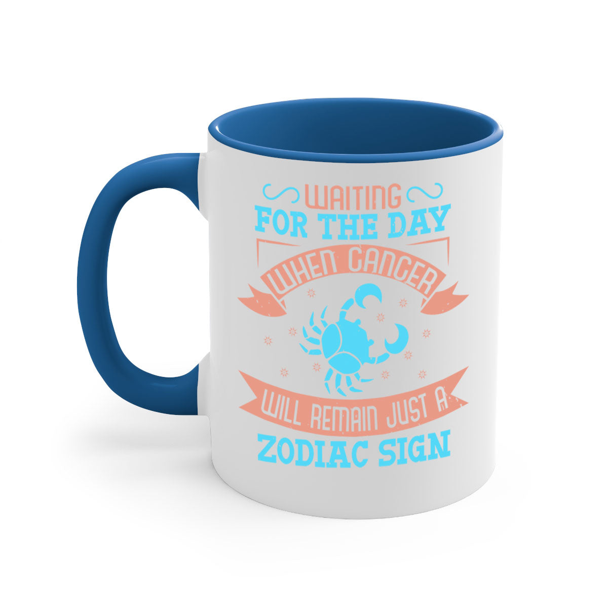 Cancer 178# Zodiac Mug with colorful handle and glossy finish, available in multiple colors and sizes.