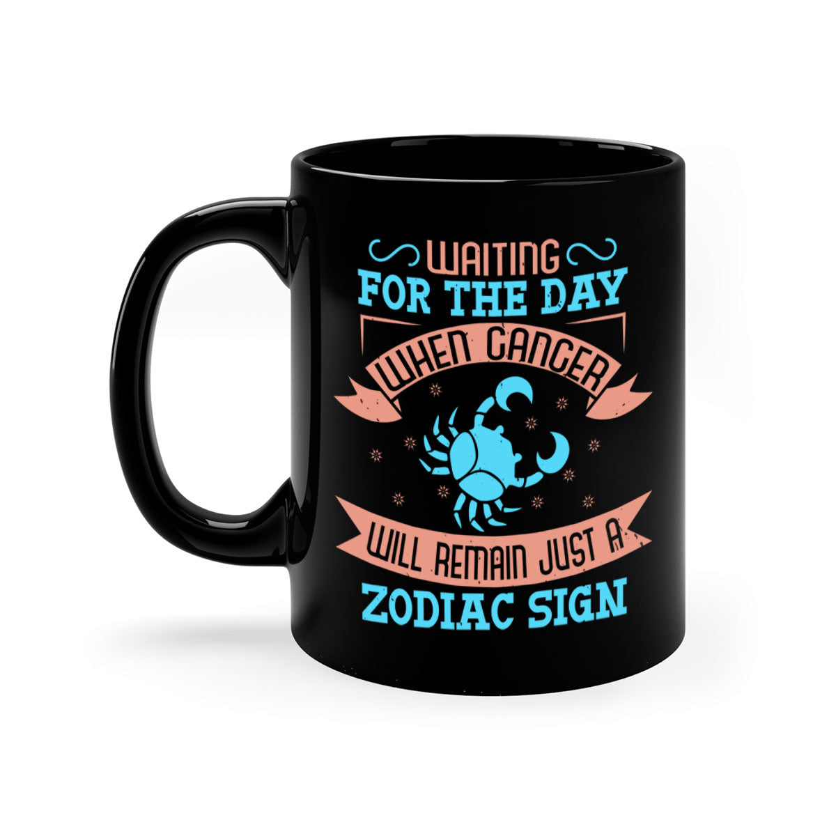 Cancer 178# Zodiac Mug with colorful handle and glossy finish, available in multiple colors and sizes.