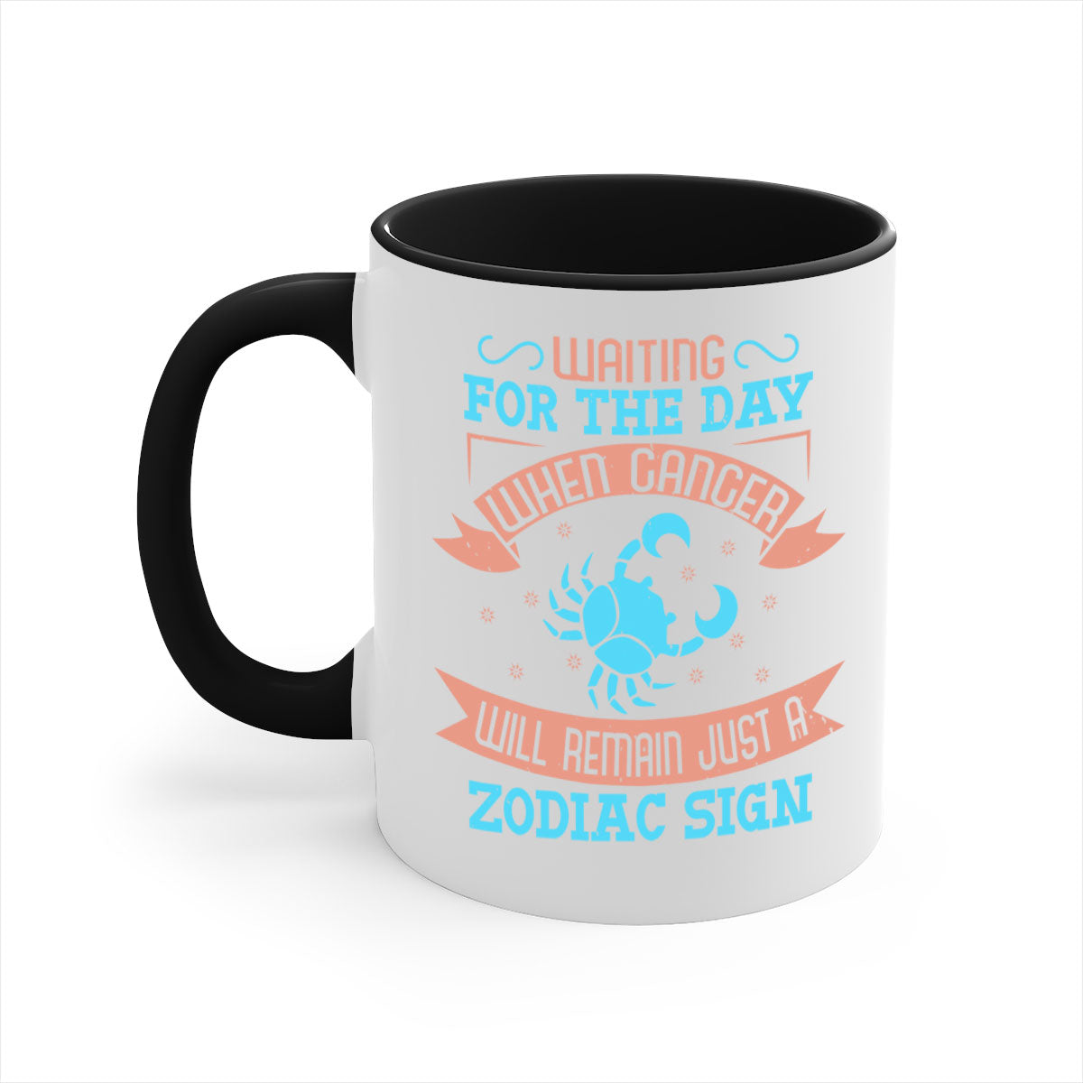 Cancer 178# Zodiac Mug with colorful handle and glossy finish, available in multiple colors and sizes.