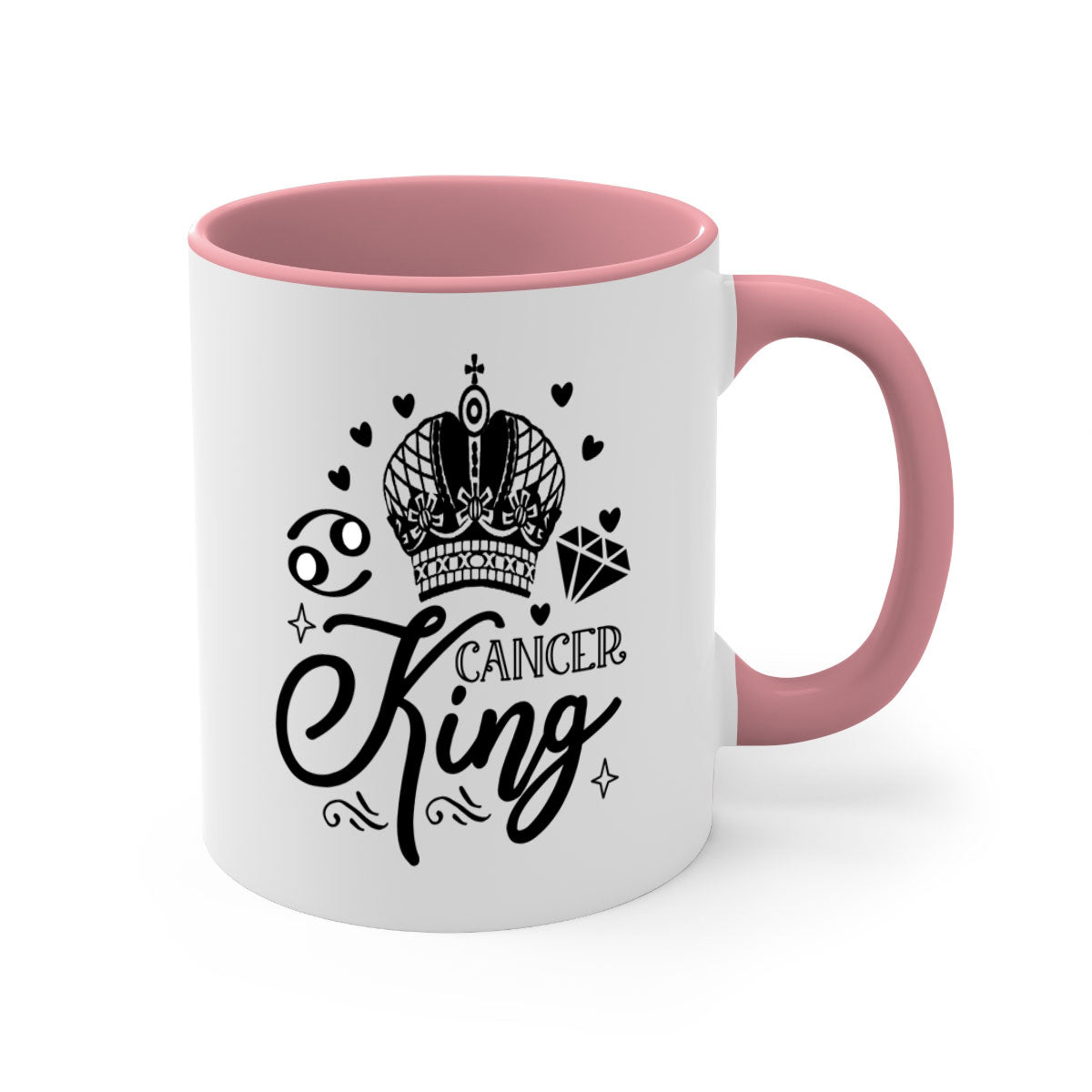 Cancer king 158# Mug featuring a glossy finish, colored handle, and interior, available in multiple colors and sizes.