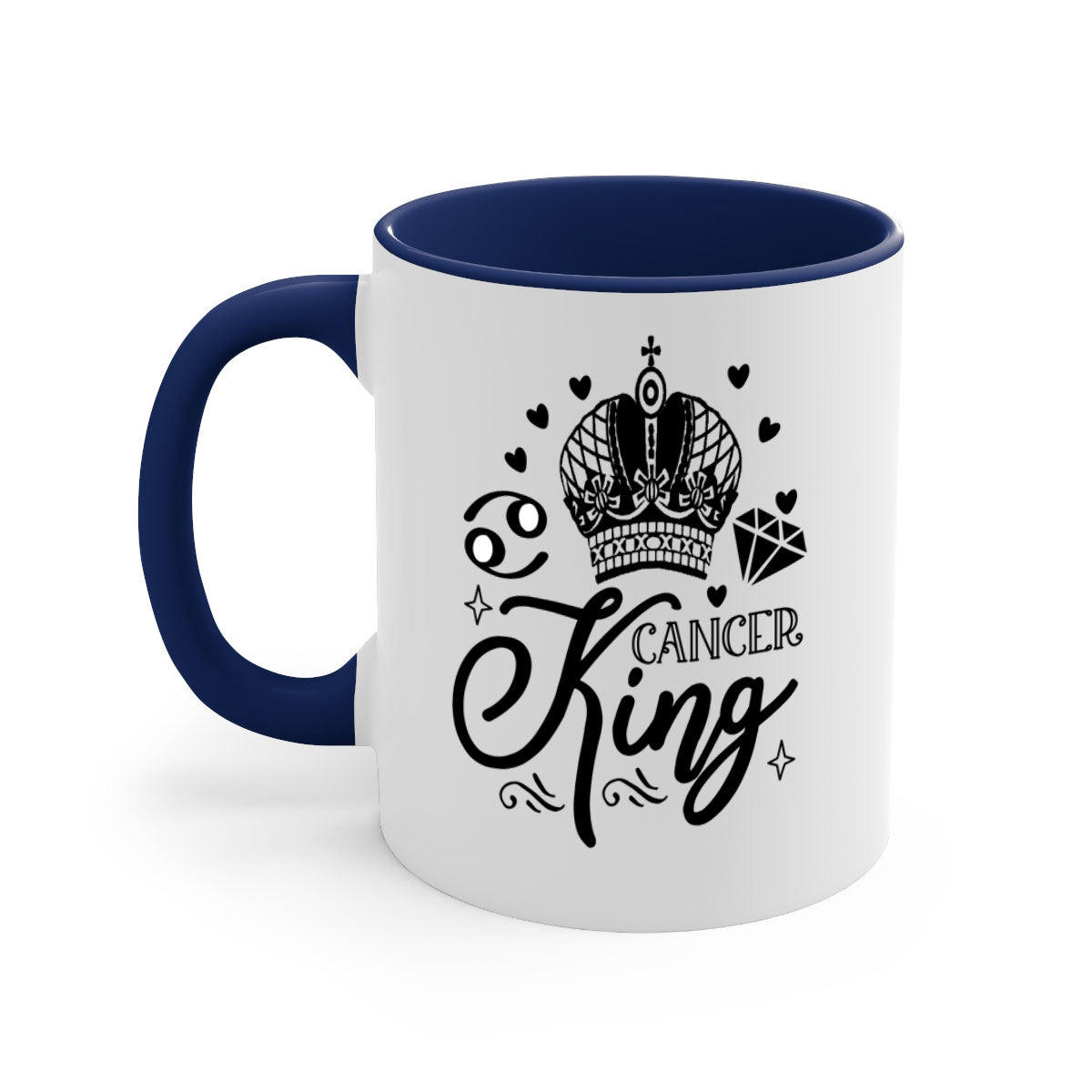 Cancer king 158# Mug featuring a glossy finish, colored handle, and interior, available in multiple colors and sizes.