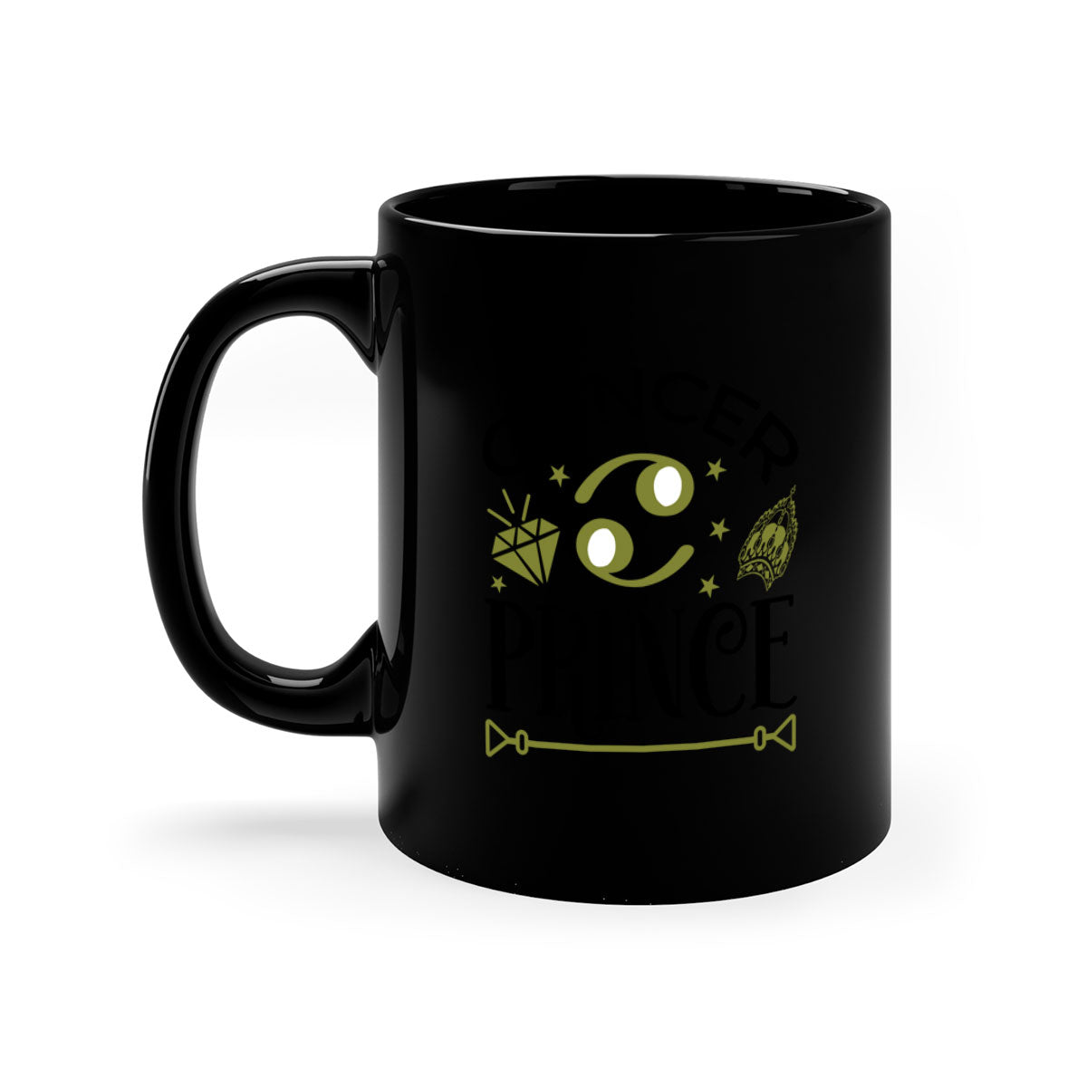 Cancer prince 159# zodiac mug with a glossy finish, featuring a colored handle and interior, available in multiple colors.