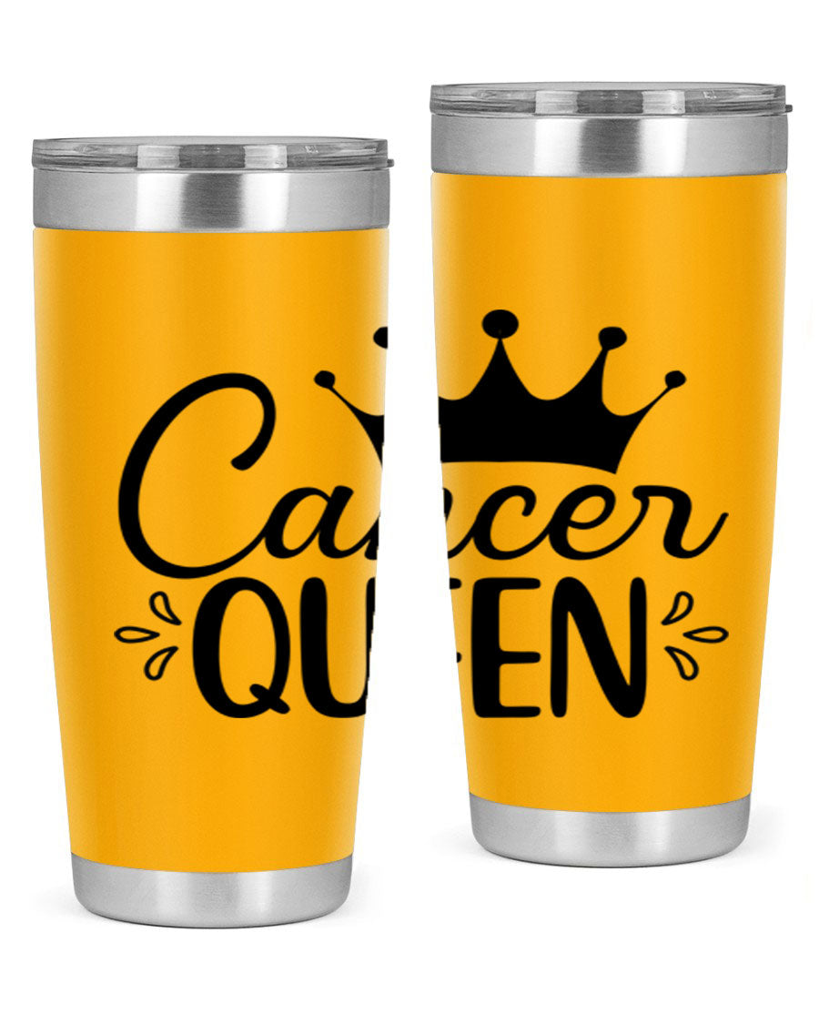 Cancer Queen 161# Tumbler featuring a stylish design, double wall vacuum insulation, and a press-in drink-thru lid, perfect for hot and cold beverages.