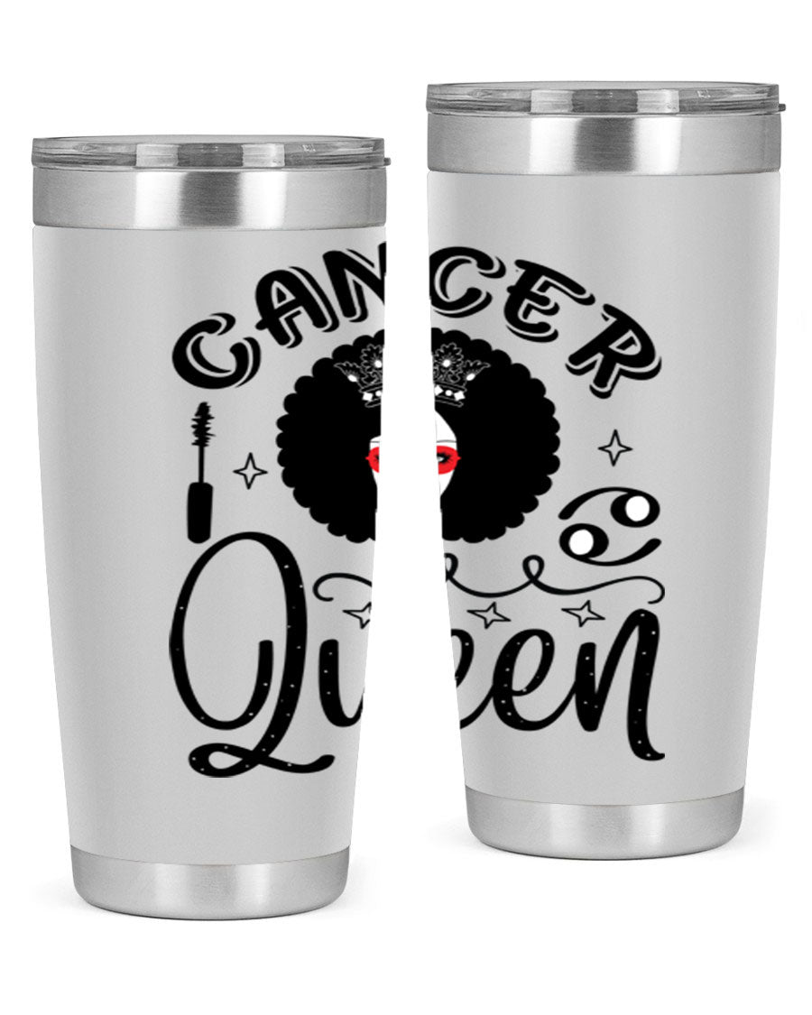Cancer Queen 162# Tumbler featuring a stylish zodiac design, made of stainless steel with a drink-thru lid.
