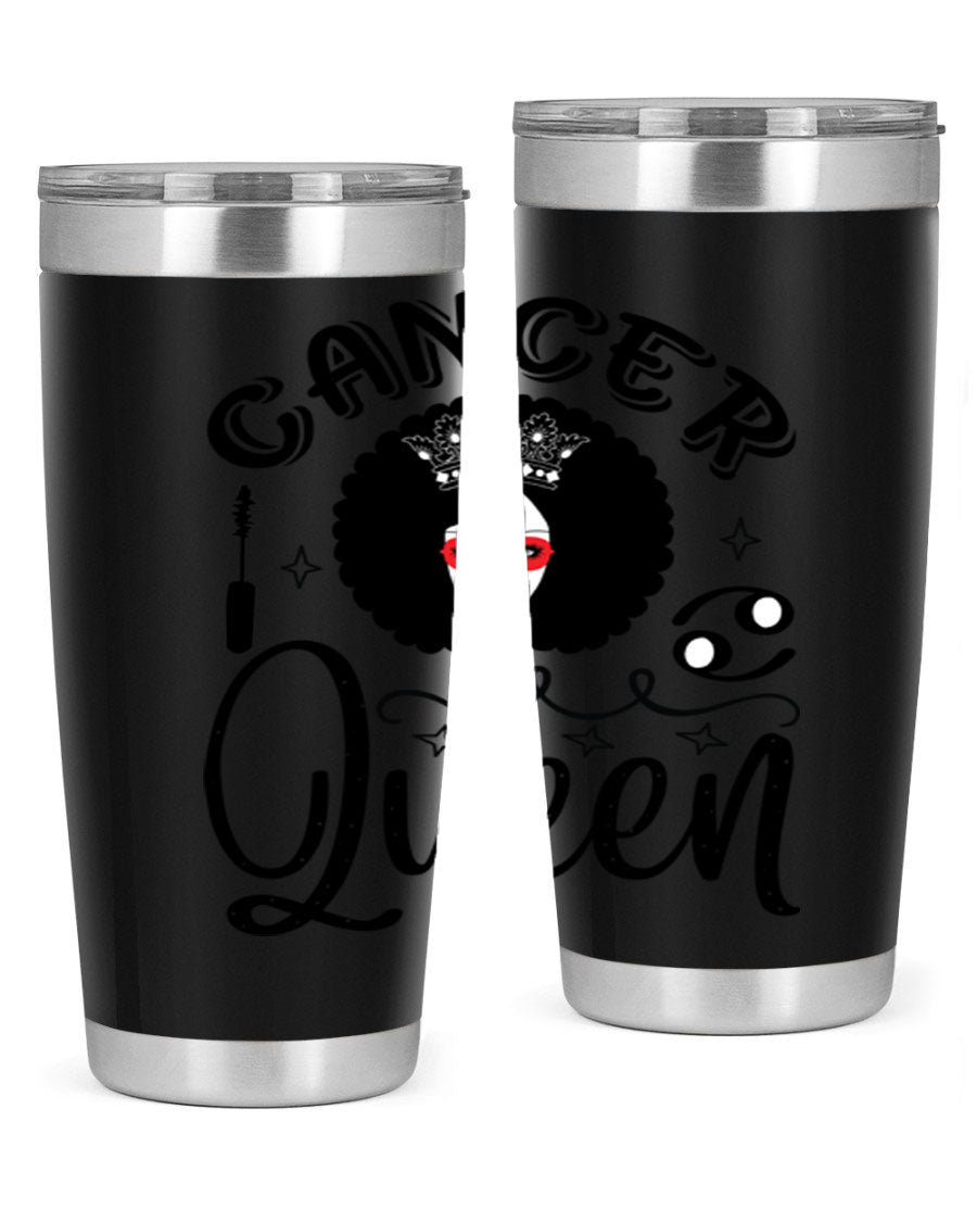Cancer Queen 162# Tumbler featuring a stylish zodiac design, made of stainless steel with a drink-thru lid.