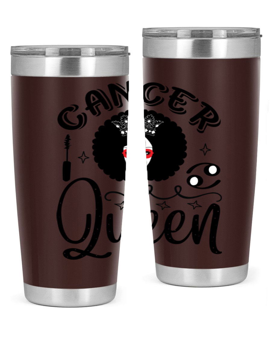 Cancer Queen 162# Tumbler featuring a stylish zodiac design, made of stainless steel with a drink-thru lid.