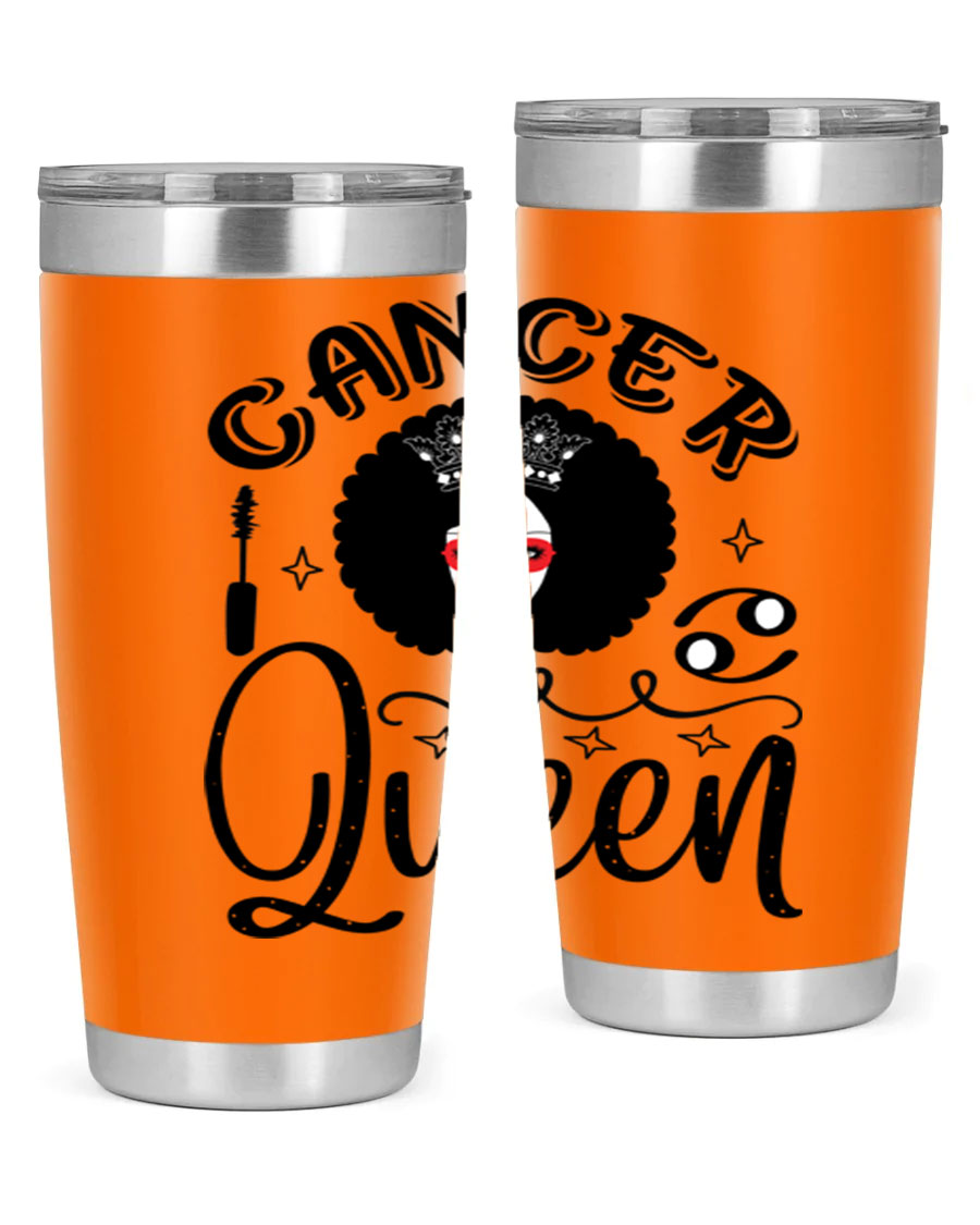 Cancer Queen 162# Tumbler featuring a stylish zodiac design, made of stainless steel with a drink-thru lid.