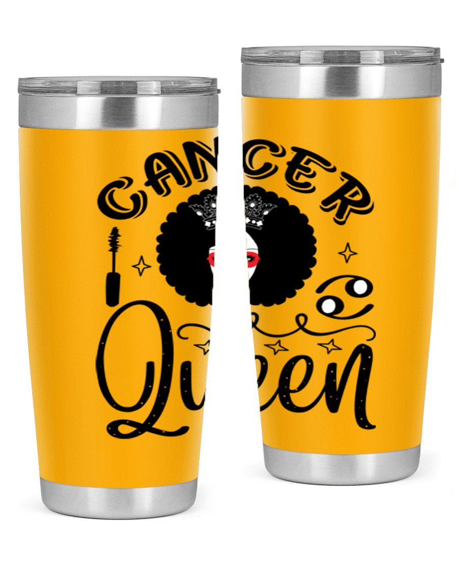 Cancer Queen 162# Tumbler featuring a stylish zodiac design, made of stainless steel with a drink-thru lid.