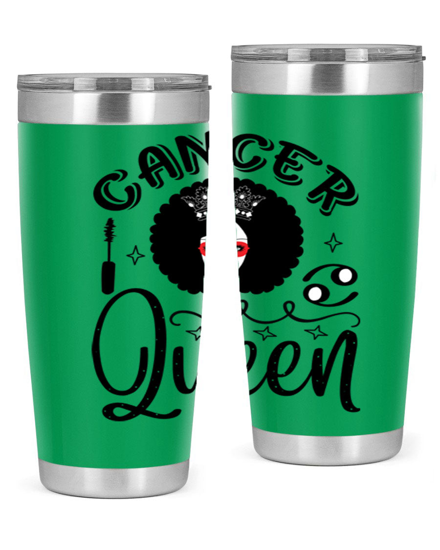 Cancer Queen 162# Tumbler featuring a stylish zodiac design, made of stainless steel with a drink-thru lid.
