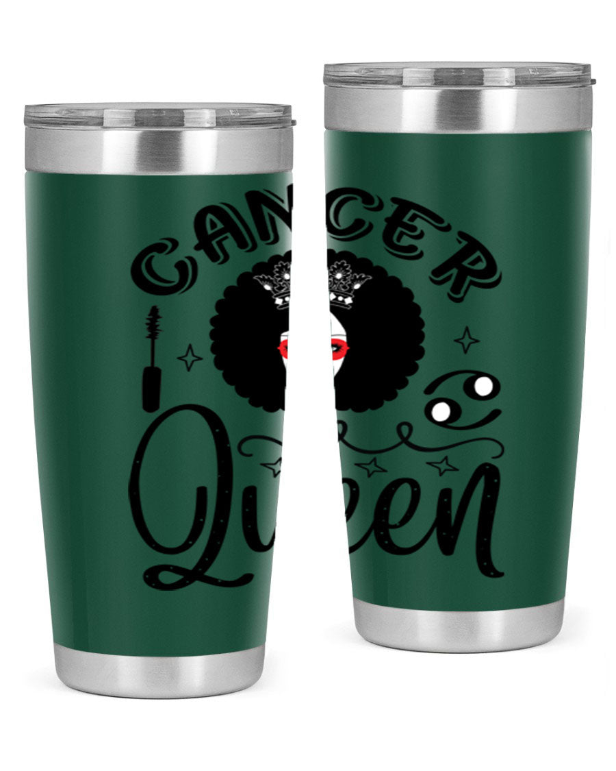 Cancer Queen 162# Tumbler featuring a stylish zodiac design, made of stainless steel with a drink-thru lid.