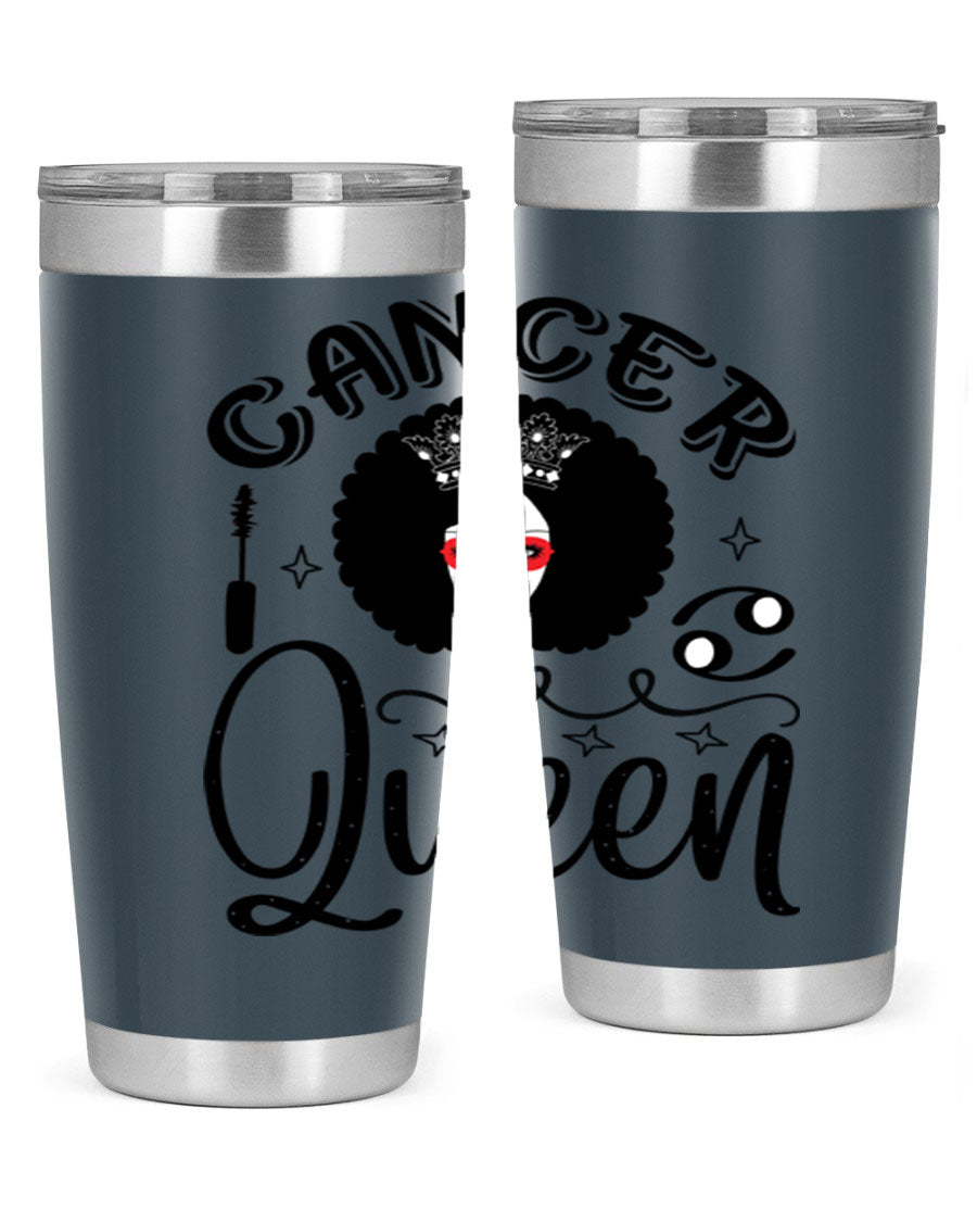 Cancer Queen 162# Tumbler featuring a stylish zodiac design, made of stainless steel with a drink-thru lid.