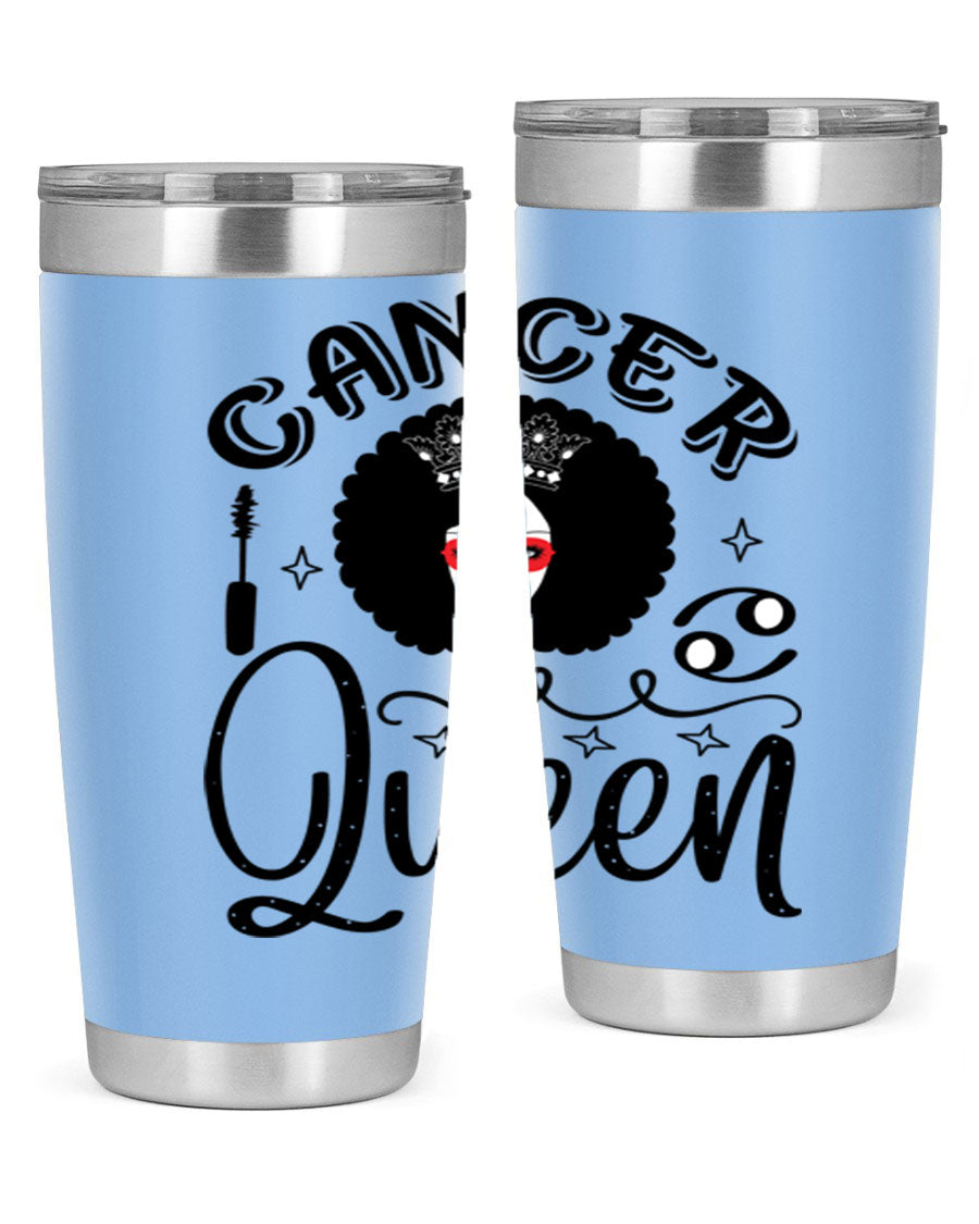 Cancer Queen 162# Tumbler featuring a stylish zodiac design, made of stainless steel with a drink-thru lid.
