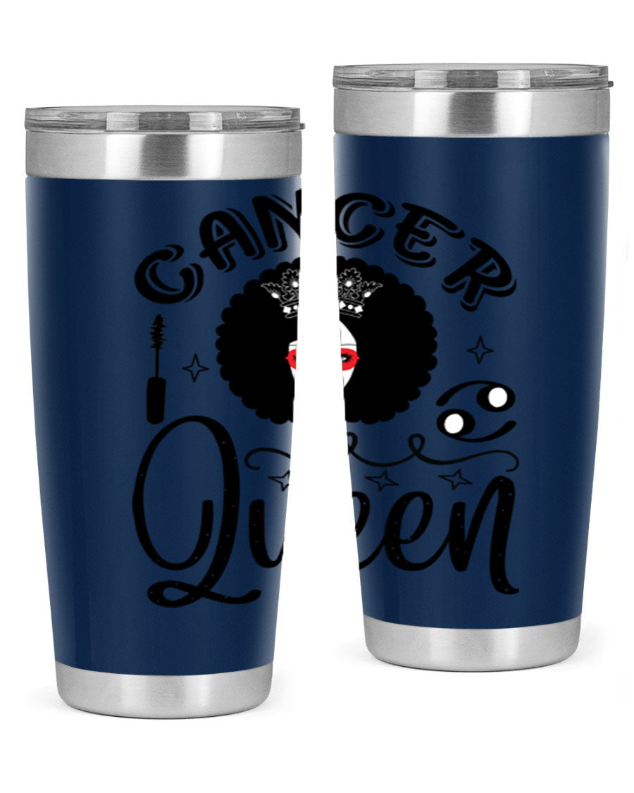 Cancer Queen 162# Tumbler featuring a stylish zodiac design, made of stainless steel with a drink-thru lid.