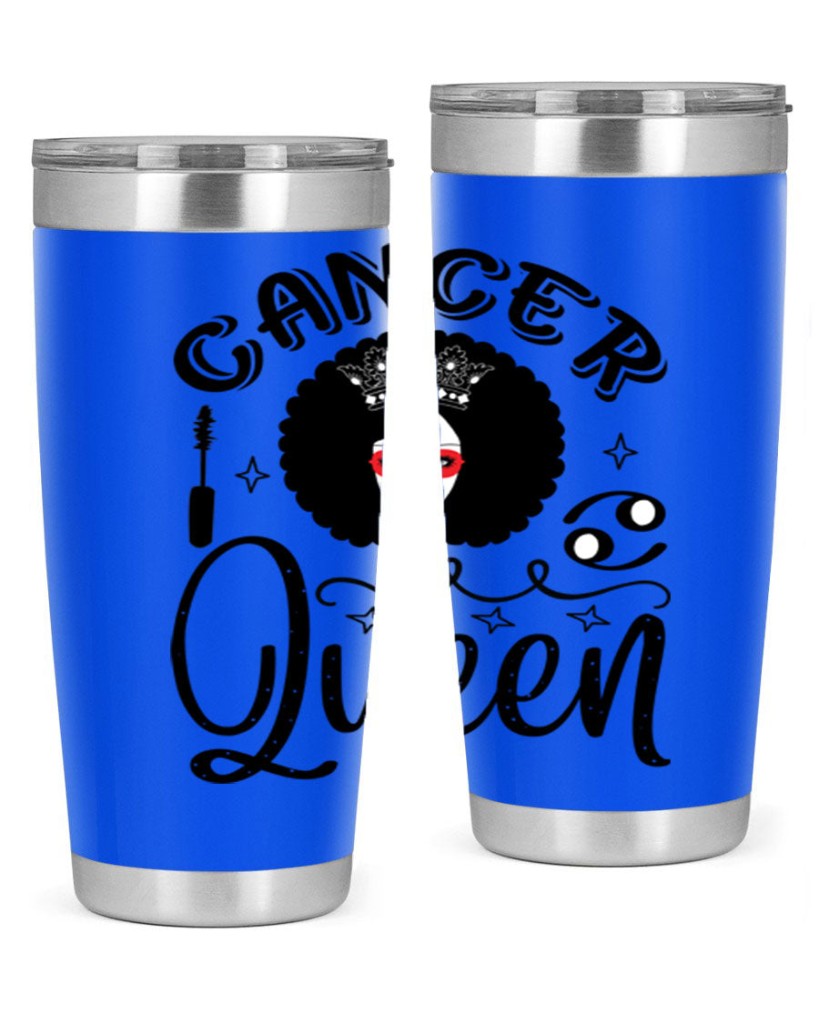 Cancer Queen 162# Tumbler featuring a stylish zodiac design, made of stainless steel with a drink-thru lid.