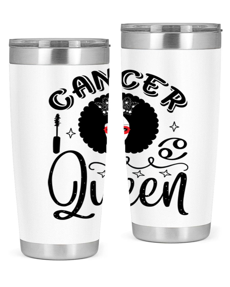 Cancer Queen 162# Tumbler featuring a stylish zodiac design, made of stainless steel with a drink-thru lid.