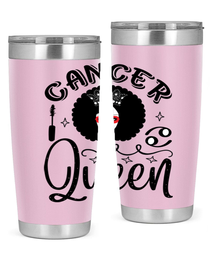 Cancer Queen 162# Tumbler featuring a stylish zodiac design, made of stainless steel with a drink-thru lid.