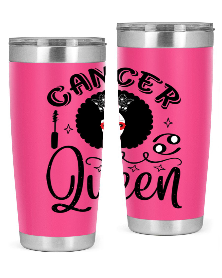Cancer Queen 162# Tumbler featuring a stylish zodiac design, made of stainless steel with a drink-thru lid.