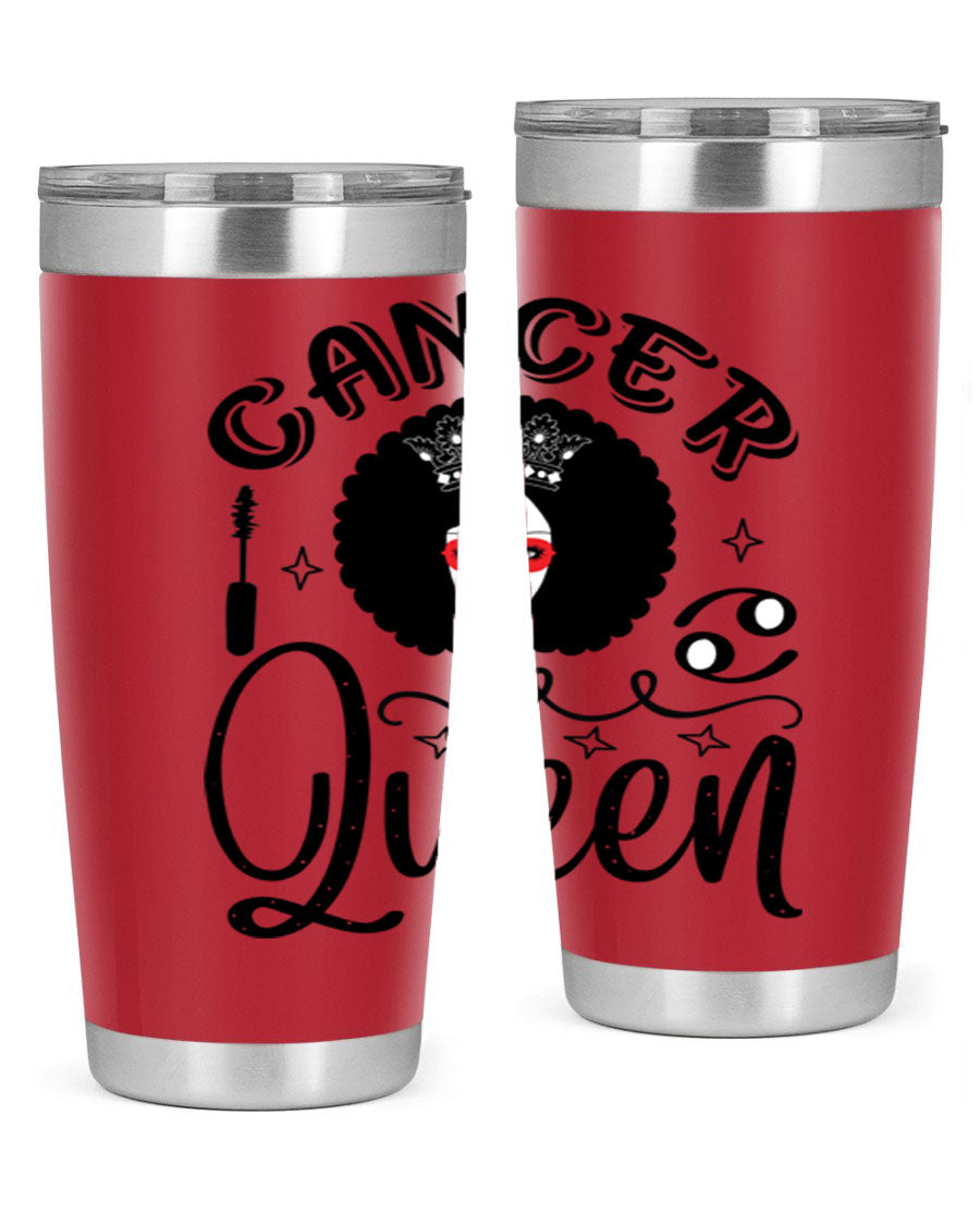 Cancer Queen 162# Tumbler featuring a stylish zodiac design, made of stainless steel with a drink-thru lid.