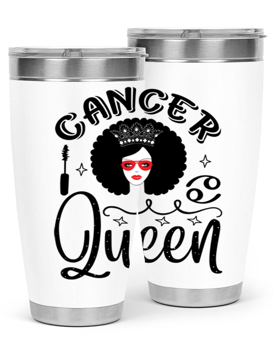 Cancer Queen 162# Tumbler featuring a stylish zodiac design, made of stainless steel with a drink-thru lid.