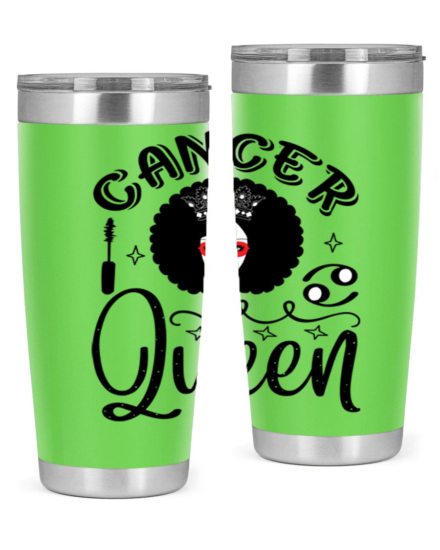 Cancer Queen 162# Tumbler featuring a stylish zodiac design, made of stainless steel with a drink-thru lid.