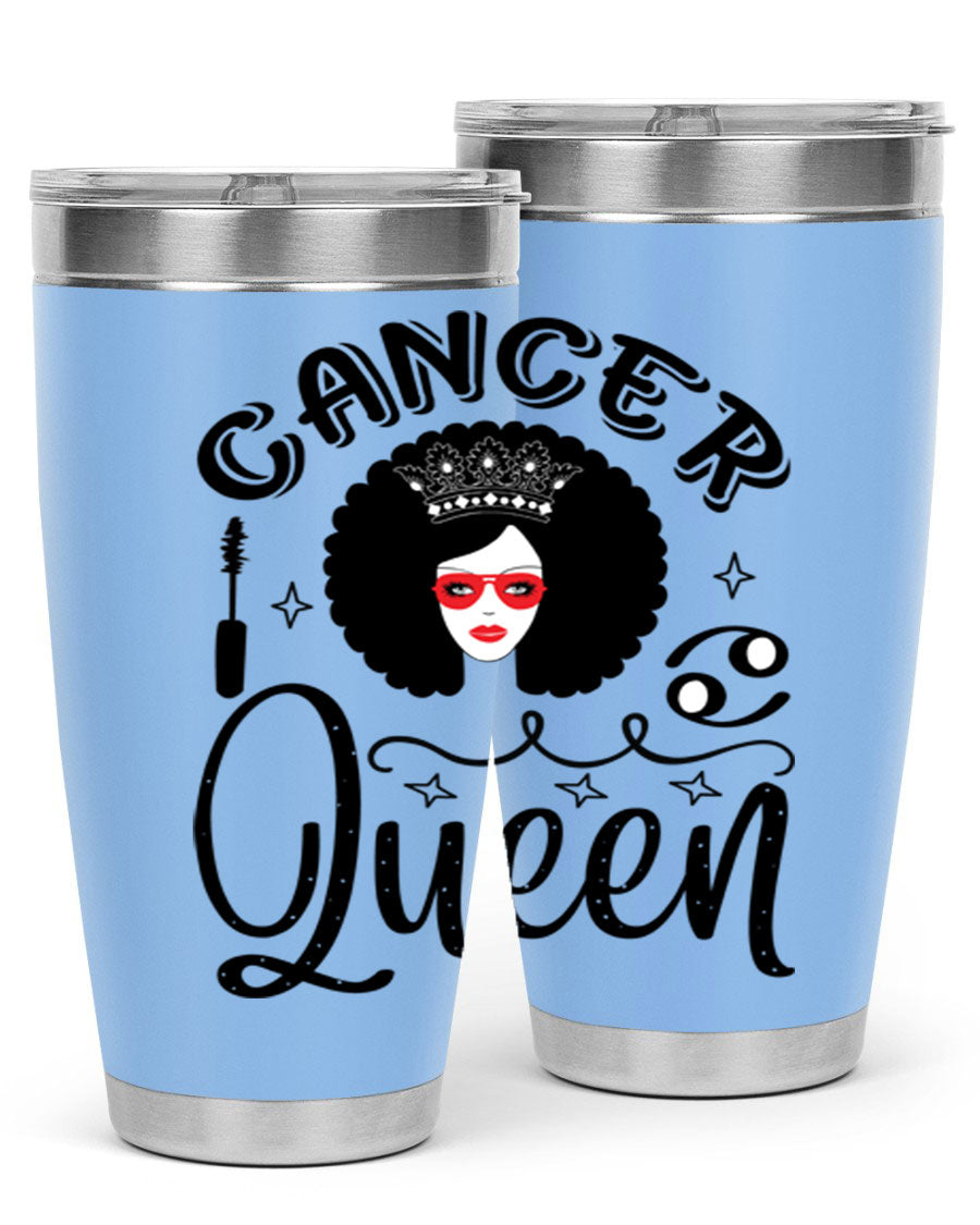 Cancer Queen 162# Tumbler featuring a stylish zodiac design, made of stainless steel with a drink-thru lid.